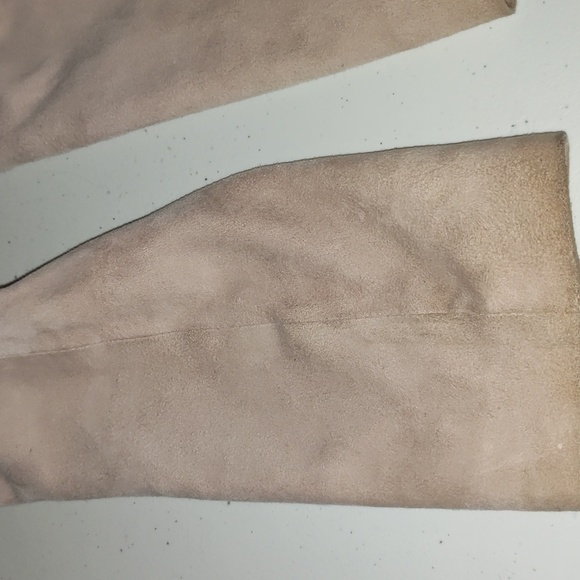 White House Black Market Flounce-Front Suede Jacket cropped light pink size m - Picture 3 of 14